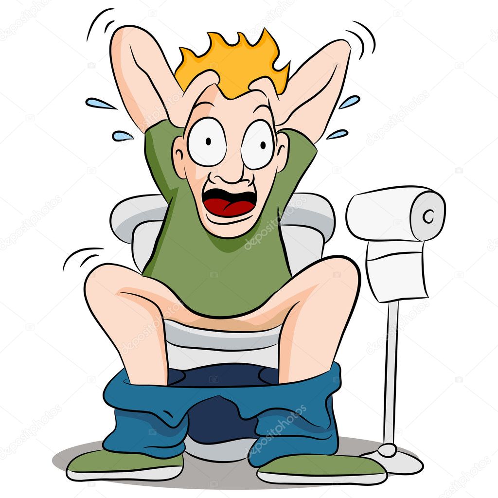 talent Billy ged bølge Constipated Man on Toilet Stock Illustration by ©cteconsulting #5730475