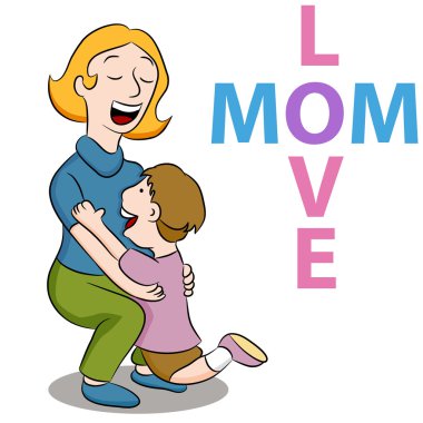 Mom Love Son clipart