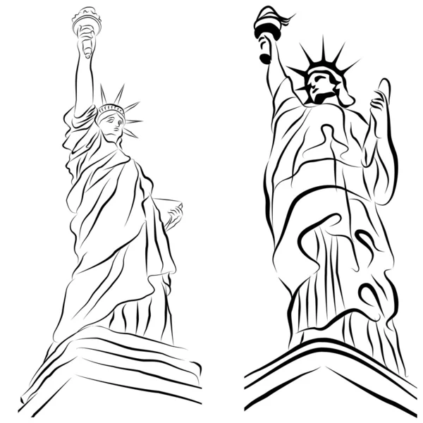 Statue of Liberty Drawings — Stock Vector