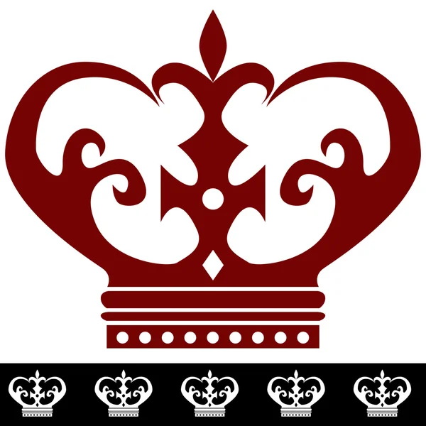 国王皇冠图标和边界 — 图库矢量图片