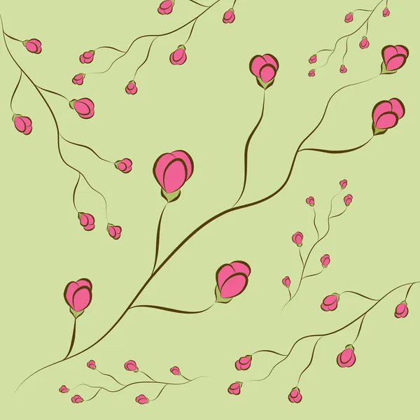 玫瑰花蕾藤设计元素 — 图库矢量图片