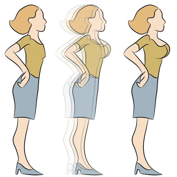 Transformação do alargamento da mama —  Vetores de Stock