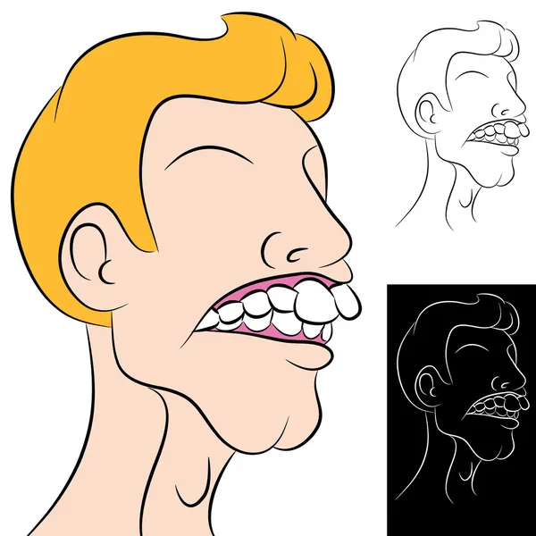 Man With Overbite — Stock Vector