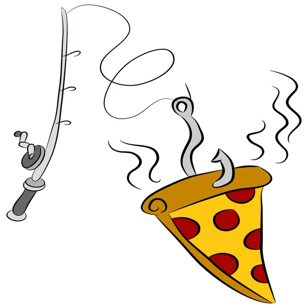 Pizza rybářská návnada — Stockový vektor