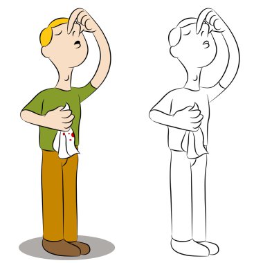 Man Holding Nose clipart