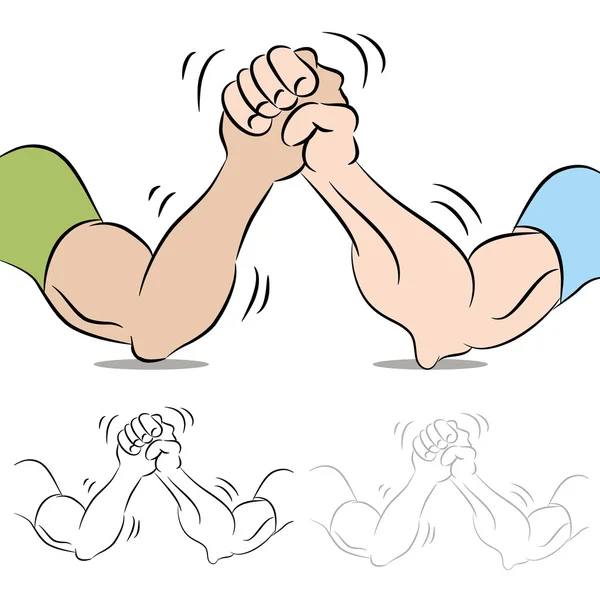 Two Arm Wrestling — Stock Vector