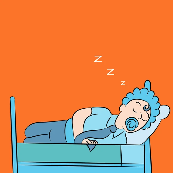 Un homme qui dort comme un bébé — Image vectorielle