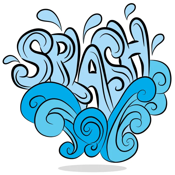 Víz-Splash hang hatása szöveg — Stock Vector