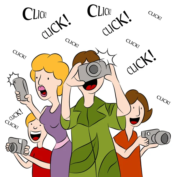 Taking Pictures — Stock Vector