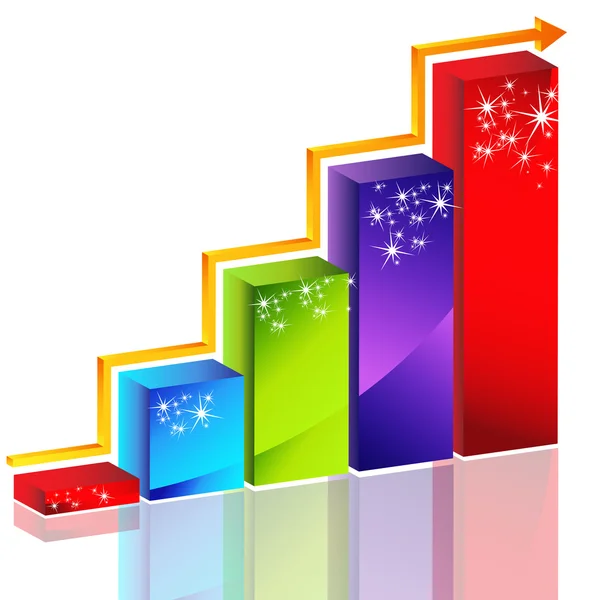 Sparkling Bar Chart — Stock Vector