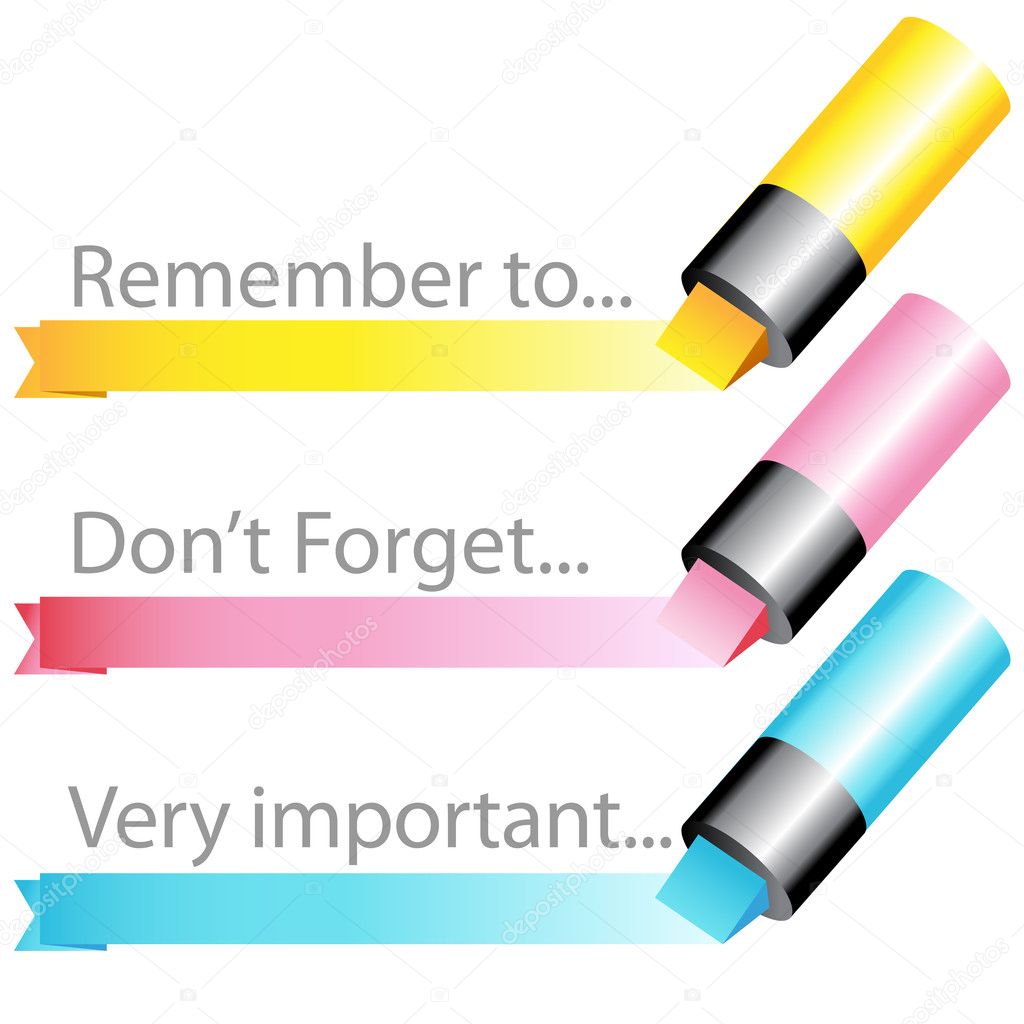 Highlighter marker ribbon set