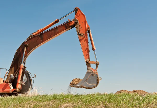 Hydraulisk grävmaskin armen och skopan — Stockfoto