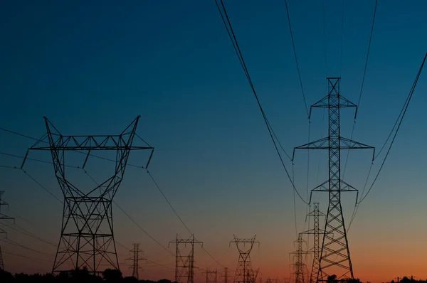 Electrical Towers at Sunset — Stock Photo, Image