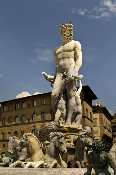 Neptunus fontän Florens Italien — Stockfoto