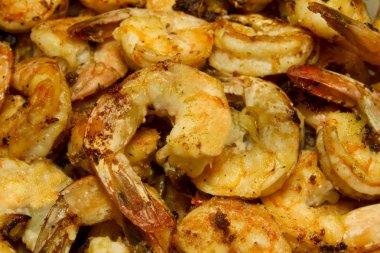 Garlic Shrimp Fried Close Up clipart