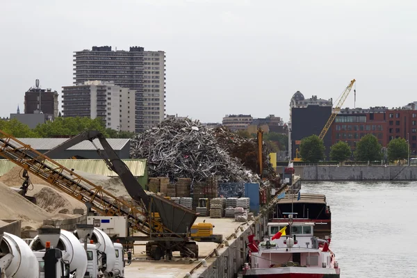 stock image Scrap Metal Recycling Piles Brussels