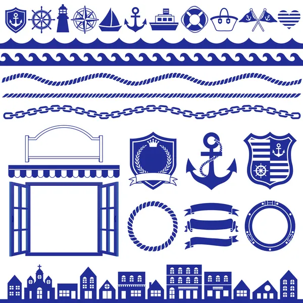 Marine decoration icons — Stockfoto