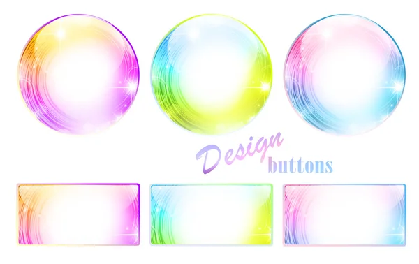 Projeto conjunto de botão multicolorido —  Vetores de Stock