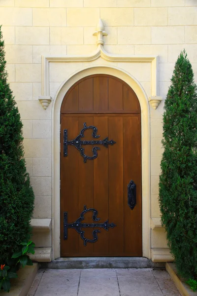 Staré dřevěné dveře. — Stock fotografie