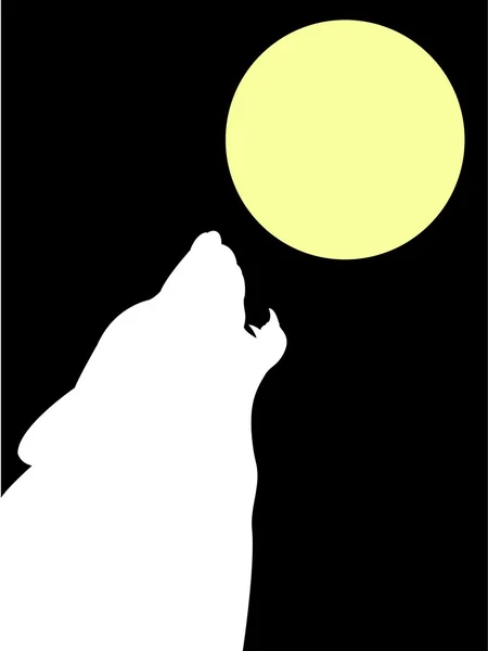 Stock vector Wolf and moon