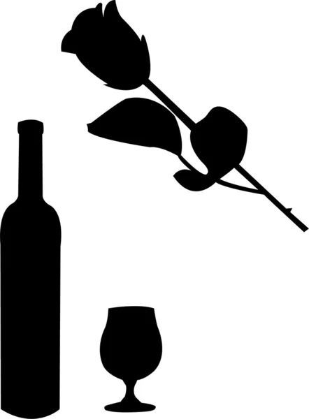 Vin och rose — Stock vektor
