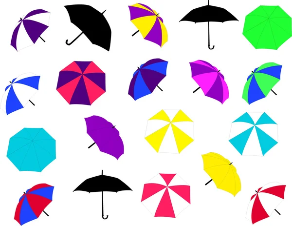 Regenschirme aufgestellt — Stockvektor