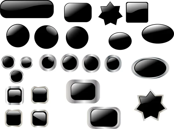 Collection bouton noir — Image vectorielle