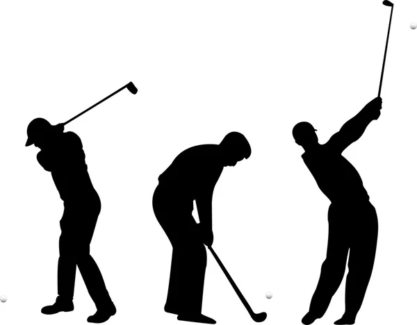 Силуэты для гольфа — стоковый вектор