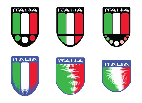Emblemas tricolor italianos — Vetor de Stock