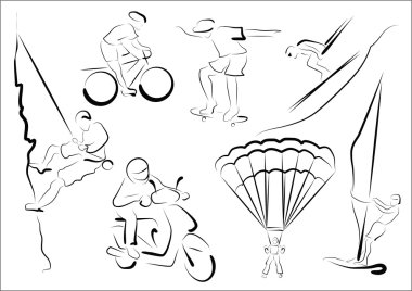 Stylized sportsmen - extreme clipart