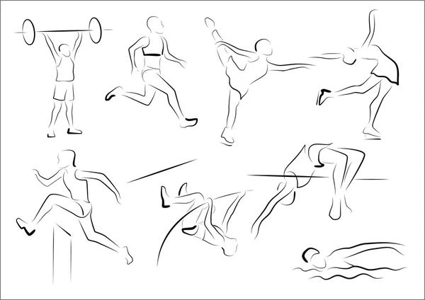 Stylizované sportovci - Atletika — Stockový vektor