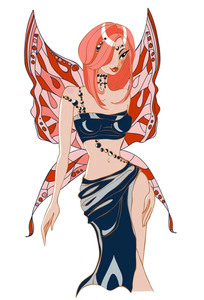 Hada con alas rosadas — Archivo Imágenes Vectoriales