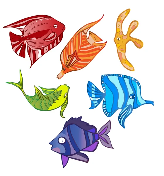 Arco-íris peixes emocionais —  Vetores de Stock