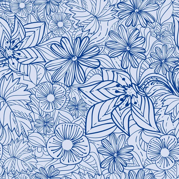 Голубой цветочный узор — стоковый вектор