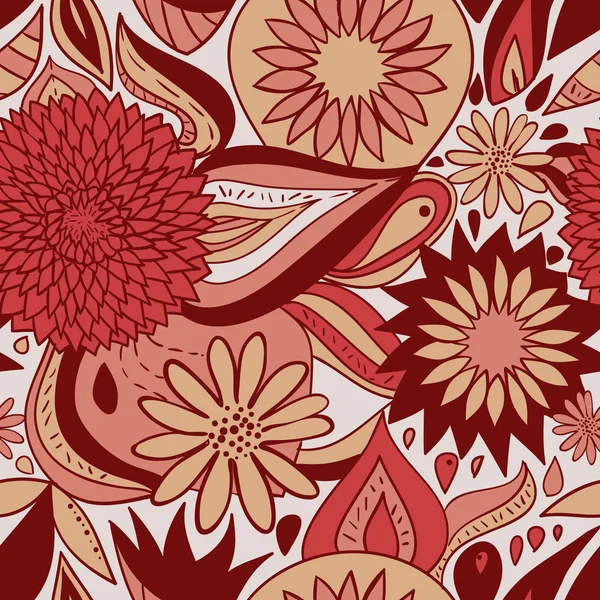붉은 꽃 패턴 — 스톡 벡터