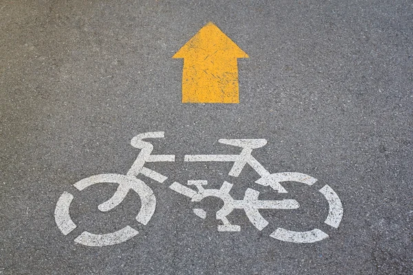 stock image White painted sign for bikes lane