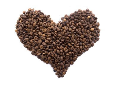 Heart from coffee beans clipart