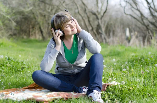 stock image Woman on grass