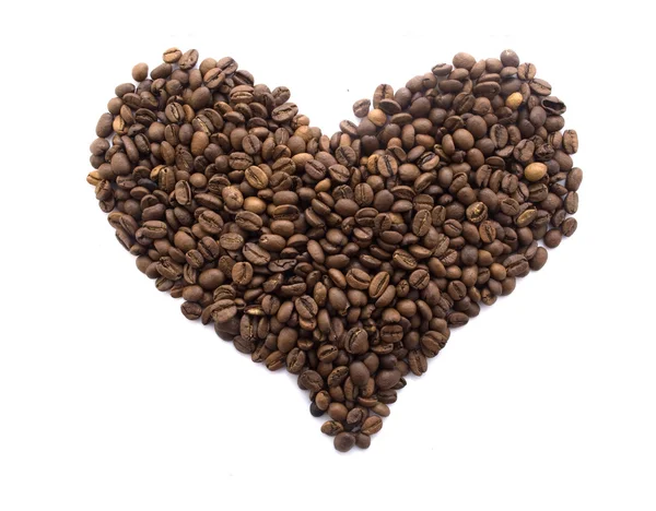 stock image Heart from coffee beans