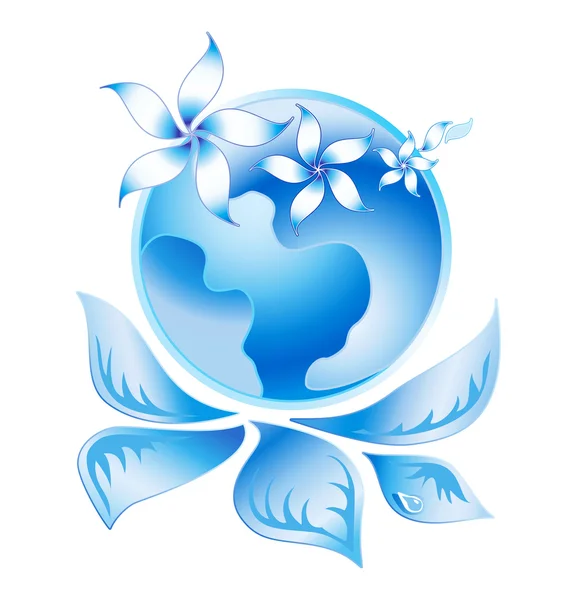Blaues Ökologie Logo 2 — Stockvektor