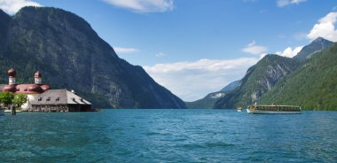 Panoramic view of Konigssee lake clipart