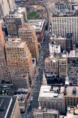 New York'un manhattan sokak havadan görünümü