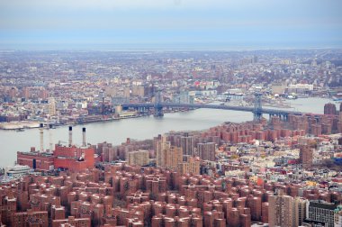 Brooklyn new York'un Manhattan skyline arial görünümü