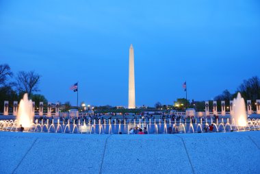 Washington monument and WWII memorial, Washington DC. clipart