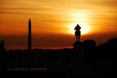 Washington DC sunset clipart