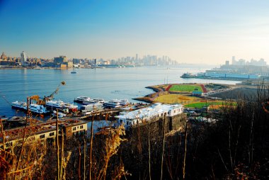 Manhattan viewed from New Jersey clipart