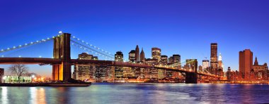 Brooklyn bridge in Manhattan New York City clipart