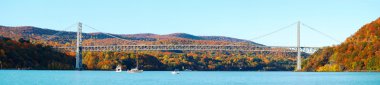 Bear Mountain Bridge panorama in Autumn clipart