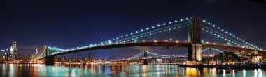 Brooklyn Köprüsü panorama new York'un Manhattan