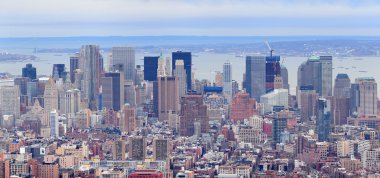 New York'un manhattan downtown gökdelenler panorama